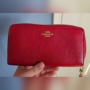 Coach Red Leather Clutch
